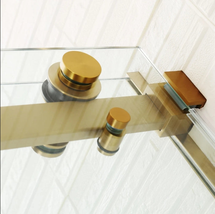1400-2450x2000mm COV Wall to Wall Frameless Sliding Door Chrome Stainless Steel Handle 3 Panels Shower Screens