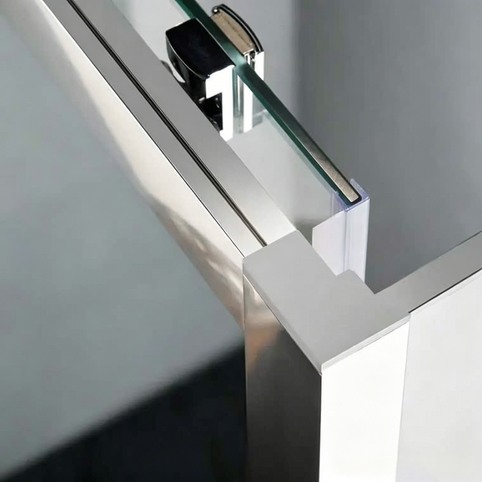 920-1750mm Covey Light Gold Semi-Frameless L Shape Sliding Door 6mm Thickness Shower Screens - 1900mm Height
