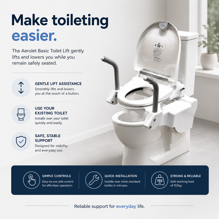 Aerolet Basic Electric Toilet Lift - Upright & Forward