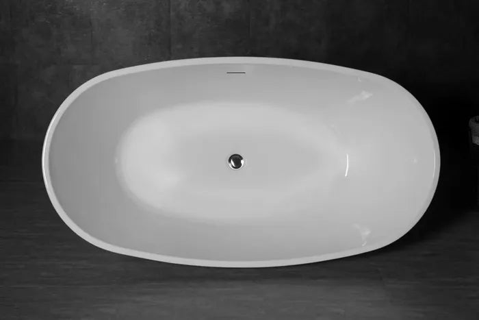 1500*800*575mm Vinny Gloss White Oval Freestanding Bathtub