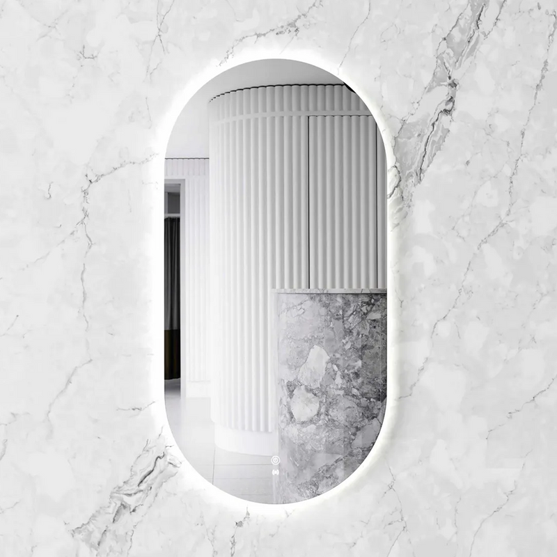 900*450mm Otti Noosa Frameless Oval Back Lit Tuffi LED Mirror