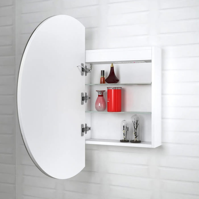 800mm OTT London White LED Round Shaving Cabinet