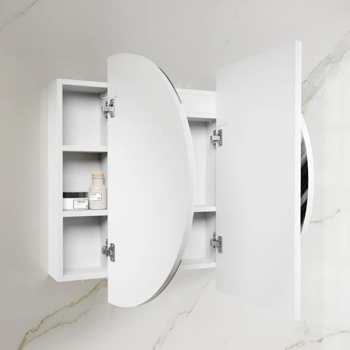 1200*750mm OTT Bondi Natural Oak/Black Oak/Matte White Oval Wall Mounted LED Shaving Cabinet