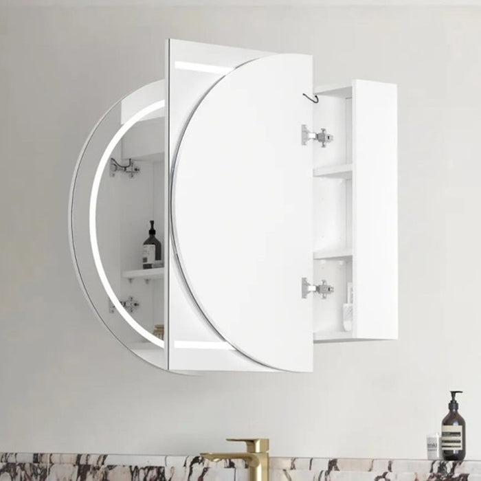 1200*750mm OTT Bondi Natural Oak/Black Oak/Matte White Oval Wall Mounted LED Shaving Cabinet