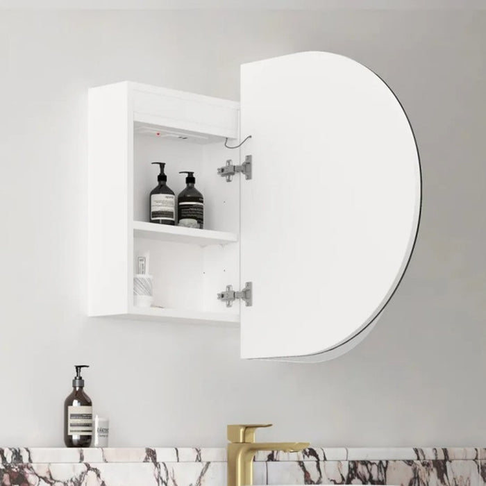 900*600mm OTT Bondi Natural Oak/Black Oak/Matte White Oval Wall Mounted LED Shaving Cabinet