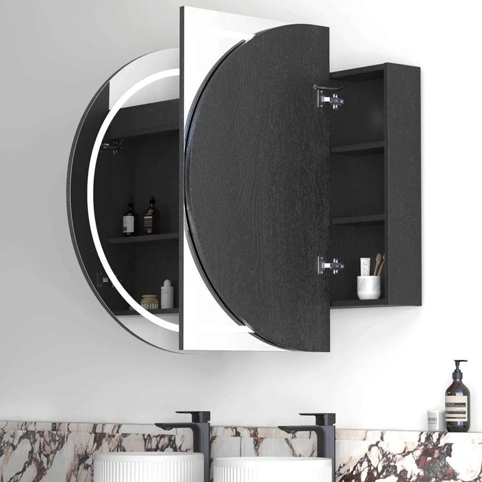 1500*900mm OTT Bondi Natural Oak/Black Oak/Matte White Oval Wall Mounted LED Shaving Cabinet