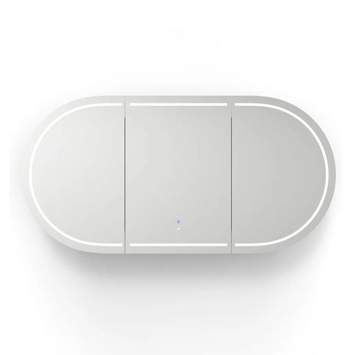 1800*900mm OTT Bondi Natural Oak/Black Oak/Matte White Oval Wall Mounted LED Shaving Cabinet