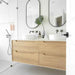 600-1500*460*550mm OTTI Byron Natural Oak High Moisture Resistant Plywood Bathroom Wall Hung Vanity