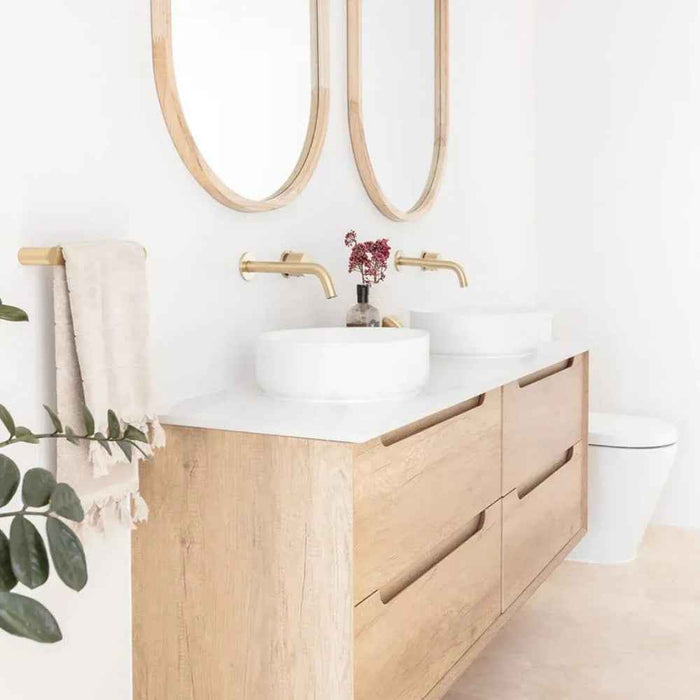 600-1500*460*550mm OTTI Byron Natural Oak High Moisture Resistant Plywood Bathroom Wall Hung Vanity