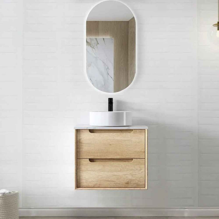 600-1500*460*550mm OTTI Byron Natural Oak High Moisture Resistant Plywood Bathroom Wall Hung Vanity