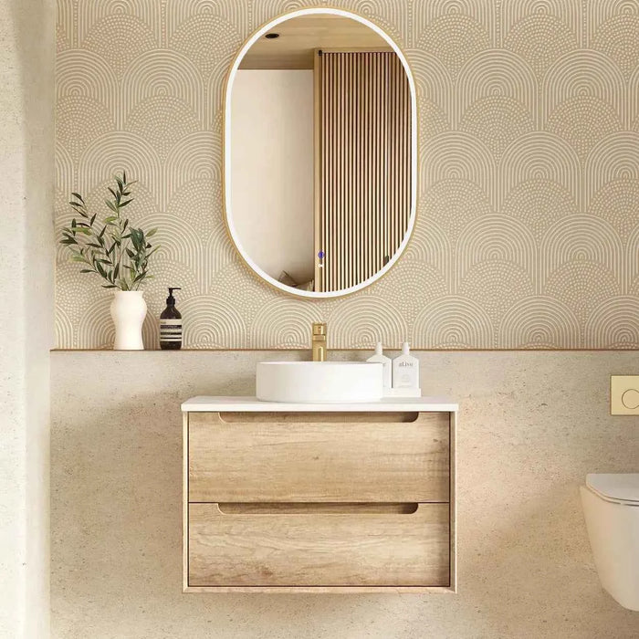 600-1500*460*550mm OTTI Byron Natural Oak High Moisture Resistant Plywood Bathroom Wall Hung Vanity