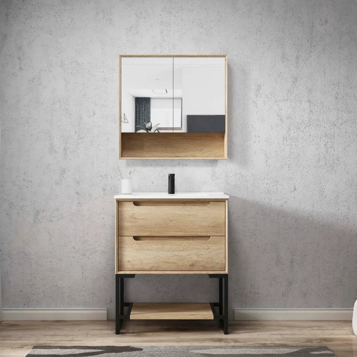 600-1500*800*150mm Otti Byron Natural Oak Wall Mounted Shaving Cabinet
