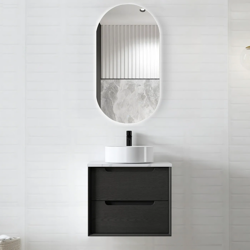600-1500*460*550mm OTTI Byron Matt Black High Moisture Resistant Plywood Bathroom Wall Hung Vanity