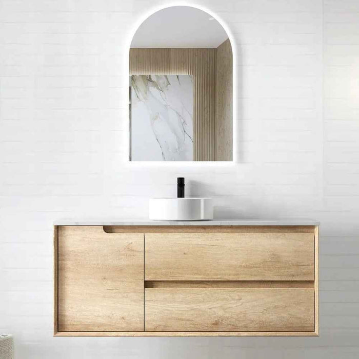 600-1500*460*550mm OTTI Byron Natural Oak High Moisture Resistant Plywood Bathroom Wall Hung Vanity