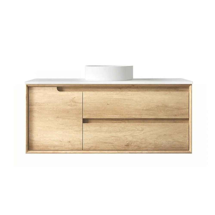 600-1500*460*550mm OTTI Byron Natural Oak High Moisture Resistant Plywood Bathroom Wall Hung Vanity