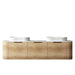 1800*460*450mm OTTI Bondi Natural Oak High Moisture Resistant Plywood Bathroom Curve Wall Hung Vanity