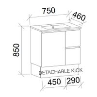 TIMBERLINE ELEMENTAL WALL HUNG / FLOOR STANDING VANITY (MULTIPLE SIZES AVAILABLE)