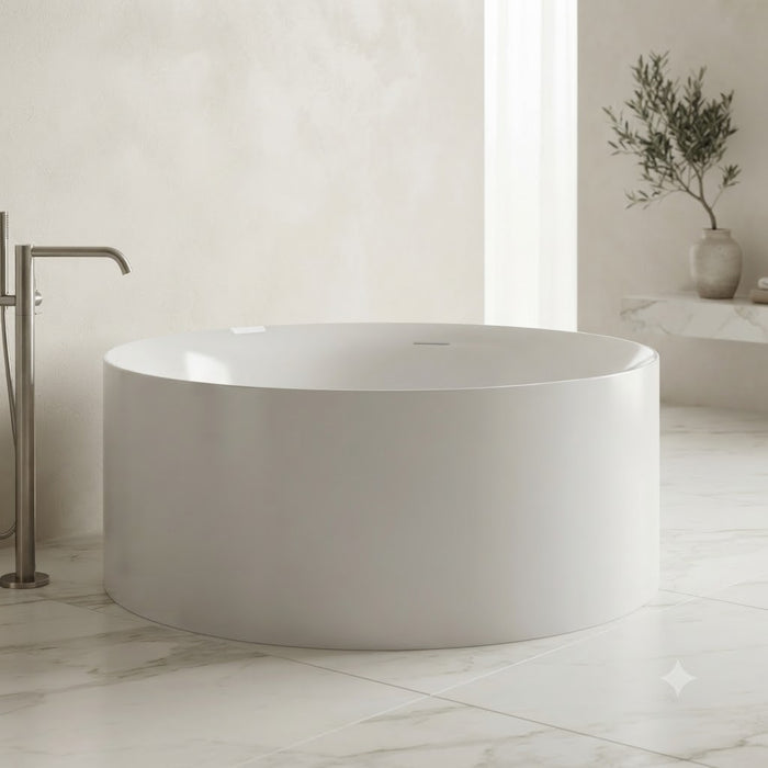 FS19 1350/1400/1500mm White Round Acrylic Freestanding Bathtub