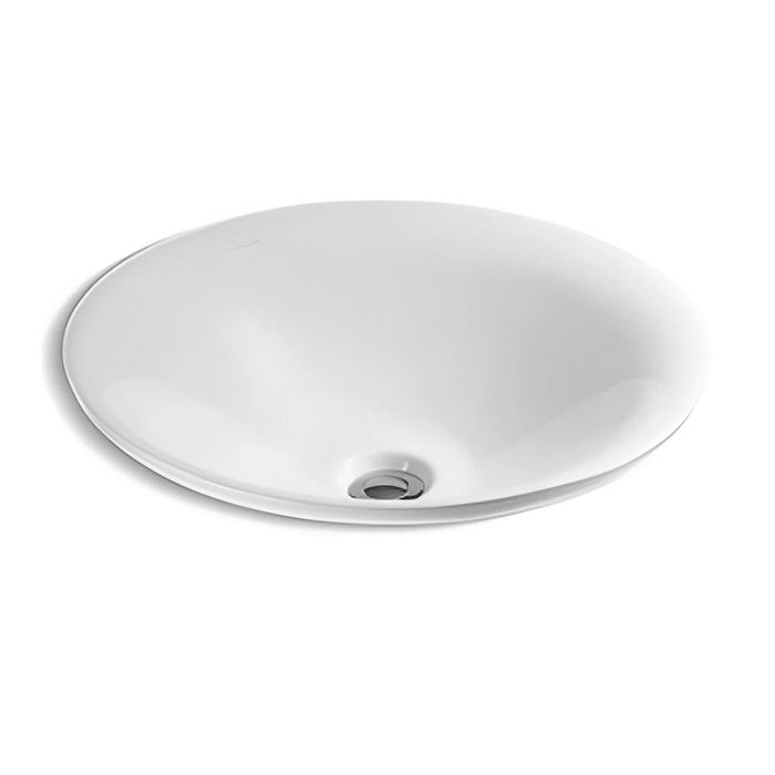 442*442*167mm Kohler Carillon Wading Pool Kohler White/Glittering Snow White/Honed Black Ceramic Round Semi Insert Basins