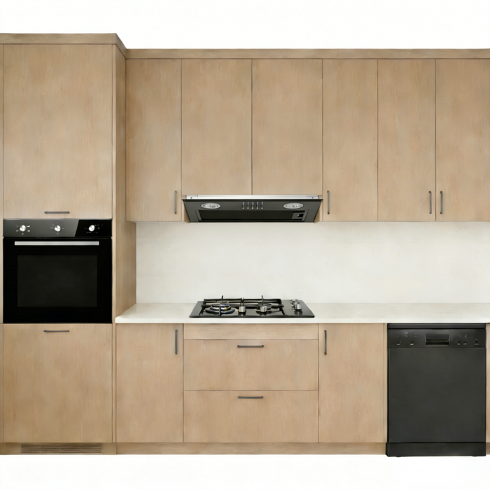 600mm Dilusso Black Oven + Gas Cooktop + Concealed Rangehood + Dishwasher Kitchen Appliance Package