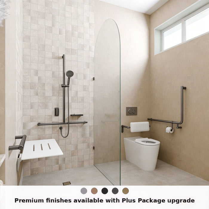 Left-Hand Integrated Accessible Care Bathroom Package - Complete Shower, Toilet & Support System