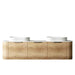 1800*460*450mm OTTI Bondi Natural Oak High Moisture Resistant Plywood Bathroom Curve Wall Hung Vanity