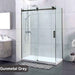 1180-2000x2000mm L Shape Sliding Frameless Black Square Rail Handle 10mm Glass Shower Screens