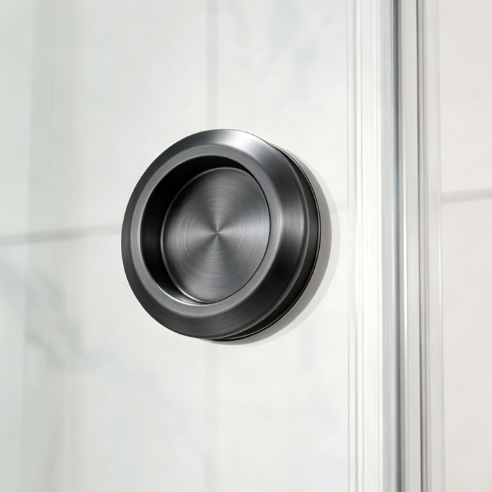 870-1450mm Covey Frameless L Shape Gun Metal Fitting Double Corner Sliding Doors 10mm Thickness Glass Shower Screen - 2000mm Height