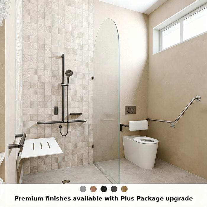 Left-Hand Integrated Accessible Care Bathroom Package - Complete Shower, Toilet & Support System