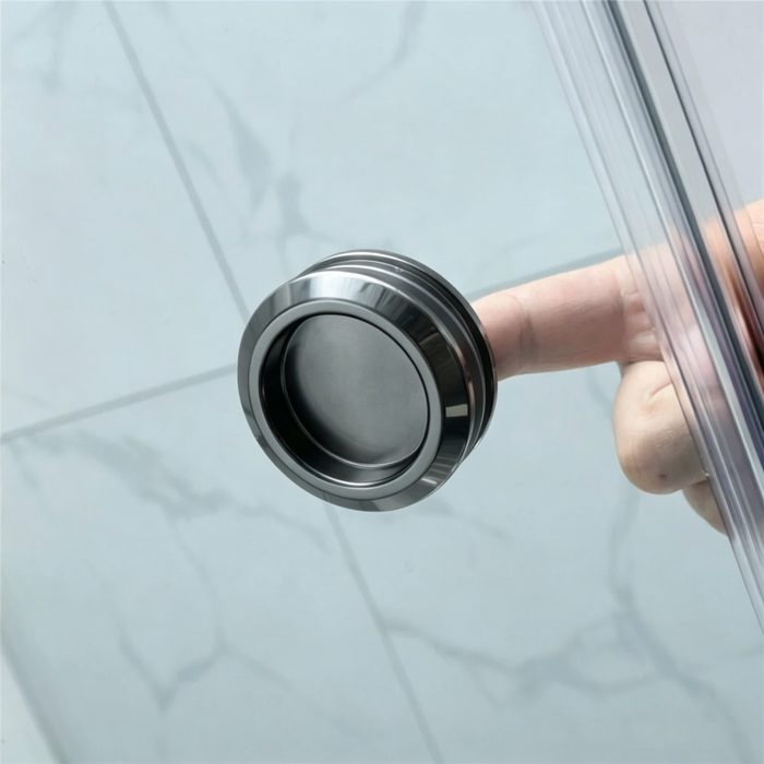 920-1750mm Covey Gun Metal Semi-Frameless L Shape Sliding Door 6mm Thickness Shower Screens - 1900mm Height