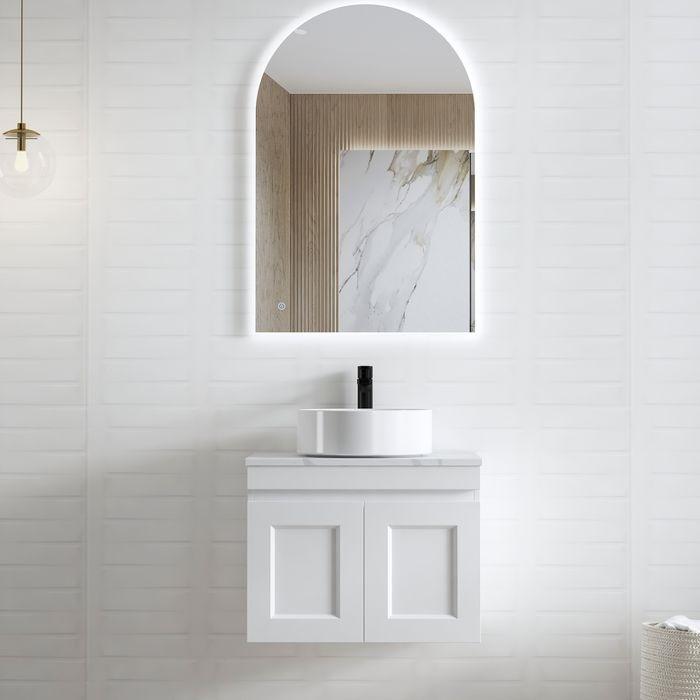 600-1500*455*445mm OTTI Hampton Matt White Bathroom Wall Hung Vanity
