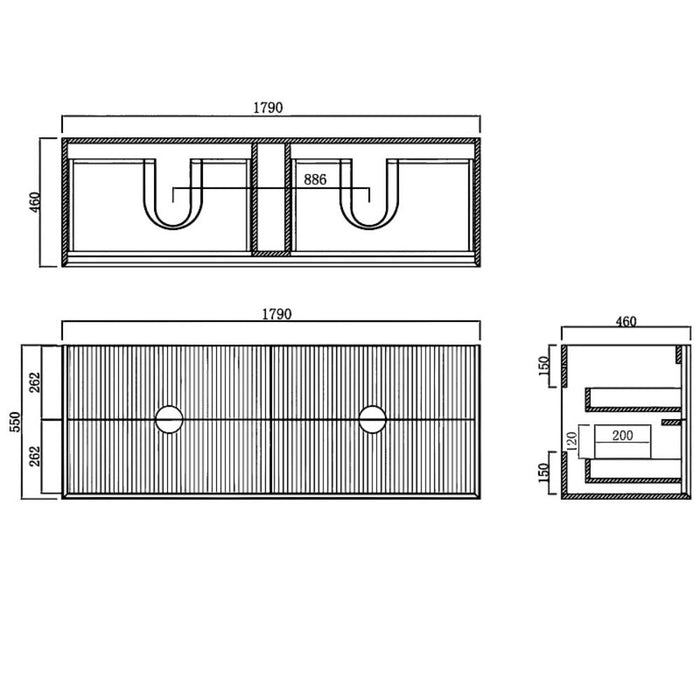 600-1800mm Kingo White High Moisture Resistant Plywood Wall Hung Bathroom Vanity