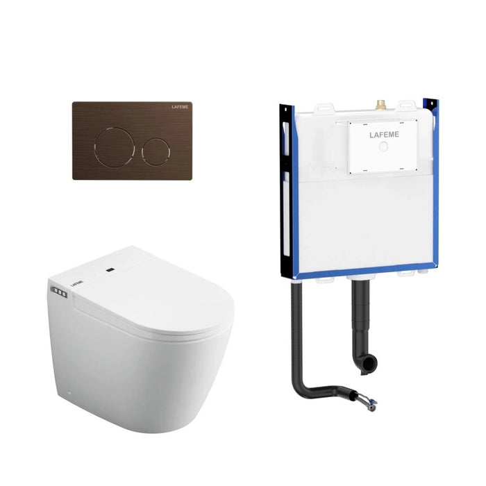590*400*490mm Lafeme Crawford Rimless Wall Faced Minimalist Smart Toilet Suite