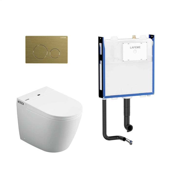 590*400*490mm Lafeme Crawford Rimless Wall Faced Minimalist Smart Toilet Suite