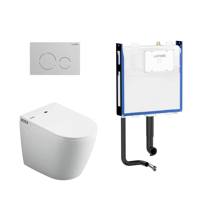 590*400*490mm Lafeme Crawford Rimless Wall Faced Minimalist Smart Toilet Suite