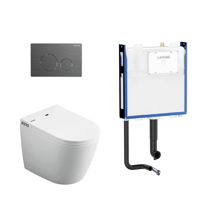 590*400*490mm Lafeme Crawford Rimless Wall Faced Minimalist Smart Toilet Suite