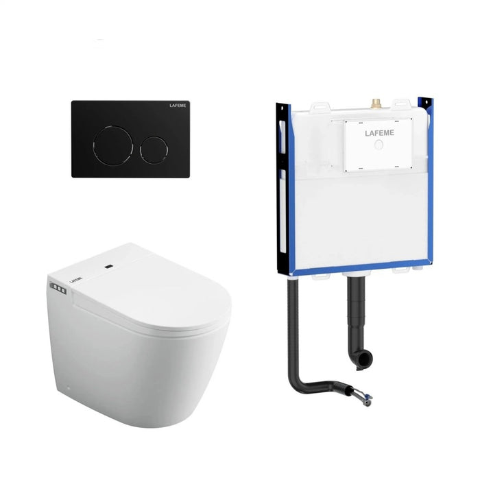 590*400*490mm Lafeme Crawford Rimless Wall Faced Minimalist Smart Toilet Suite
