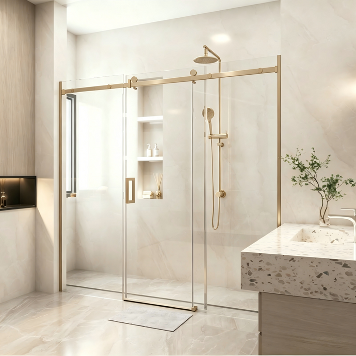 1400-2450mm Covey Frameless 3 Panels Sliding Door Wall To Wall 10mm Thickness Shower Screens - 2000mm Height