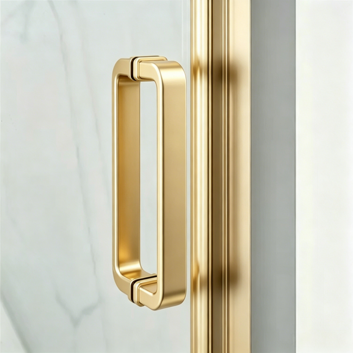920-1750mm Covey Light Gold Semi-Frameless L Shape Sliding Door 6mm Thickness Shower Screens - 1900mm Height