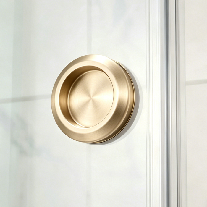 870-1450mm Covey Frameless L Shape Light Gold Fitting Double Corner Sliding Doors 10mm Thickness Glass Shower Screen - 2000mm Height