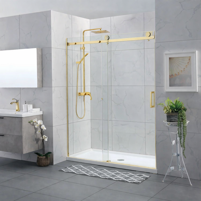 1180-2000*2000mm Covey Wall to Wall Sliding Door  10mm Glass Frameless Square Handle Shower Screens