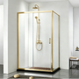 920-1750mm Covey Light Gold Semi-Frameless L Shape Sliding Door 6mm Thickness Shower Screens - 1900mm Height