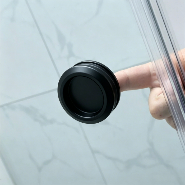 920-1750mm Covey Black Semi-Frameless L Shape Sliding Door 6mm Thickness Shower Screens - 1900mm Height