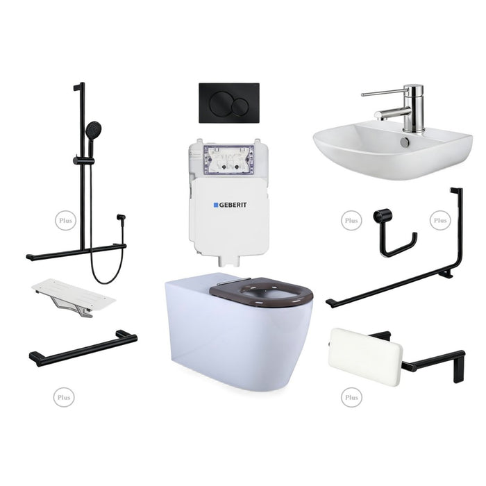 Disable Plus Package 90° With Basin & Mixer Premium Finish Upgrade - Left Hand