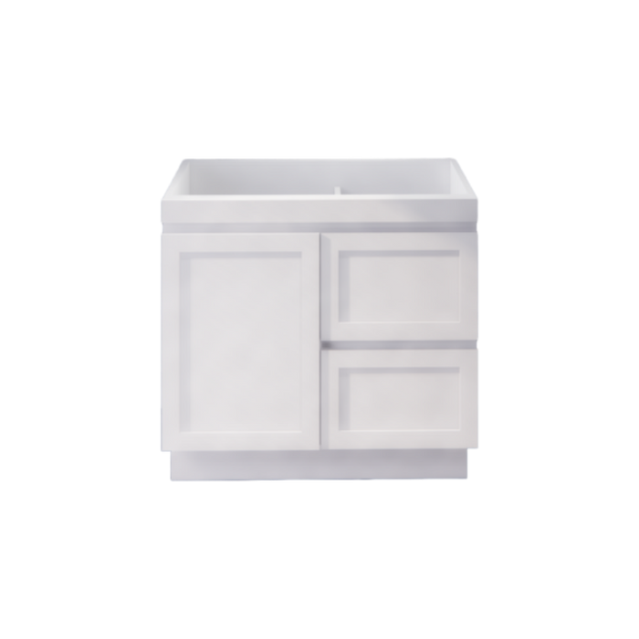 600-1500*450*820mm ABS Miami Matt White Shaker Plywood Freestanding Vanity With Kickboard