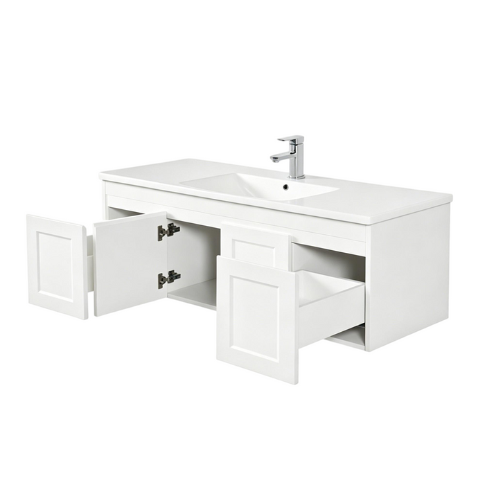 600-1500*455*445mm OTTI Hampton Matt White Bathroom Wall Hung Vanity