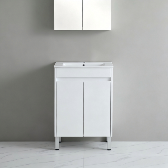 600*460*710mm Poseidon Polar White PVC-Standard Laundry Tub With Ceramic Top