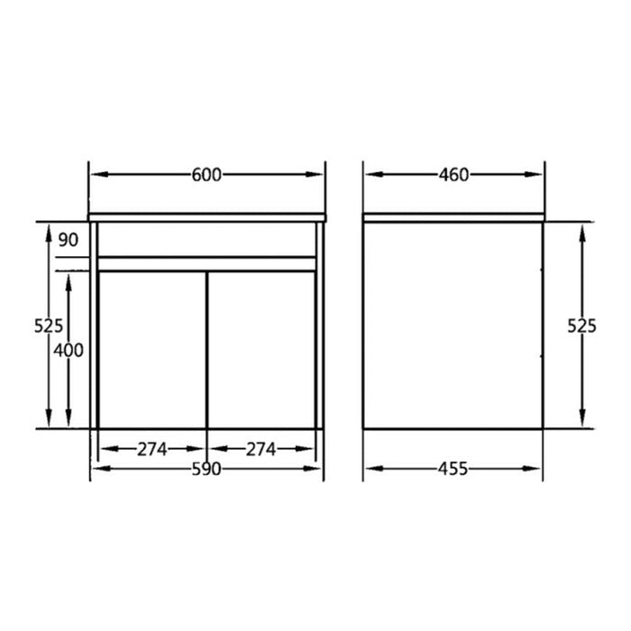 600-750*460mm Bathroom Vanity Standard PVC Gloss White Wall Hung Soft Closing  Vanity - HD reno