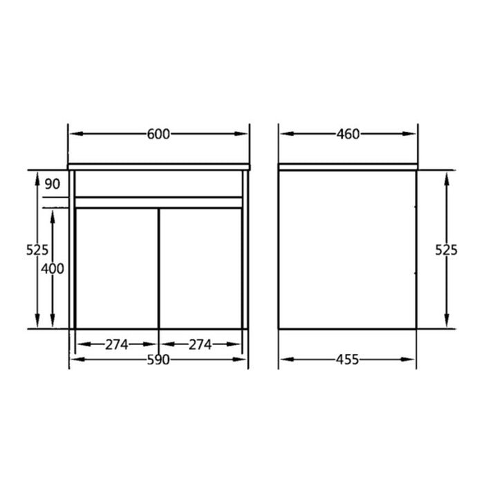 600-750*460mm Bathroom Vanity Standard PVC Gloss White Wall Hung Soft Closing  Vanity - HD reno