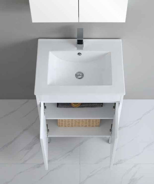 600-750*460mm Bathroom Vanity Standard PVC Gloss White Freestanding With Kickboard Vanity